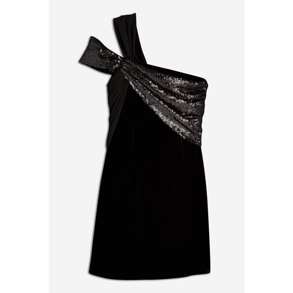 Topshop X Halpern Women's Velvet and Sequin Mini Dress in Black Size 4 MSRP $150 - Picture 4 of 4